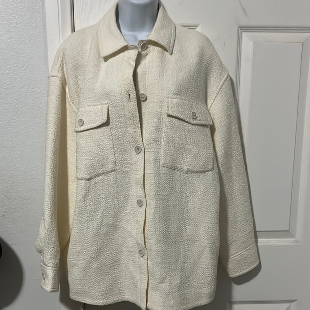 Babaton Women's Cream Shirt Jacket sz 2